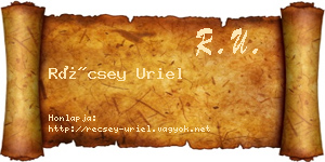 Récsey Uriel névjegykártya